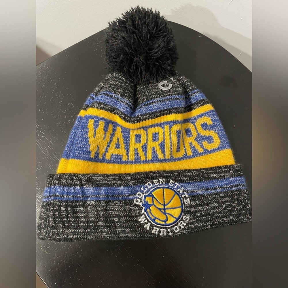 New Era Golden State Warriors Pom Beanie - Hardwood Classics